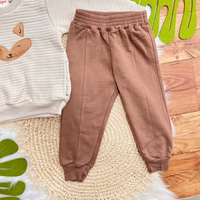 Conj. Casaco Matelasse Raposa e Calça de Moletom - Areia e Areia